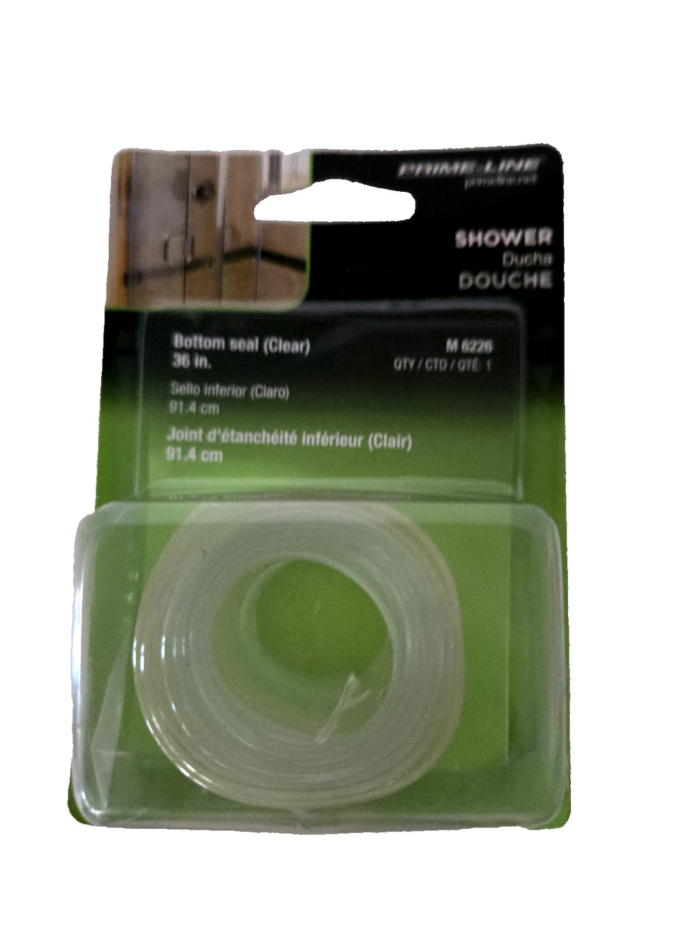 36" Clear Heavy Gauge Shower Door Bottom Seal and Wipe